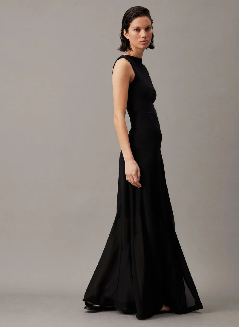 CALVIN KLEIN Sheer Georgette Ankle Skirt