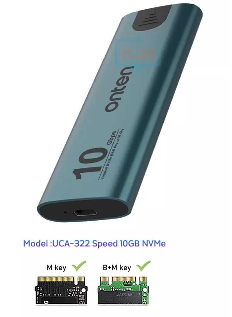 أونتن UCA322 M.2 (NVMe M.2) حاوية SSD 2230/2242/2260/2280 (10 جيجابت في الثانية) - Image 3
