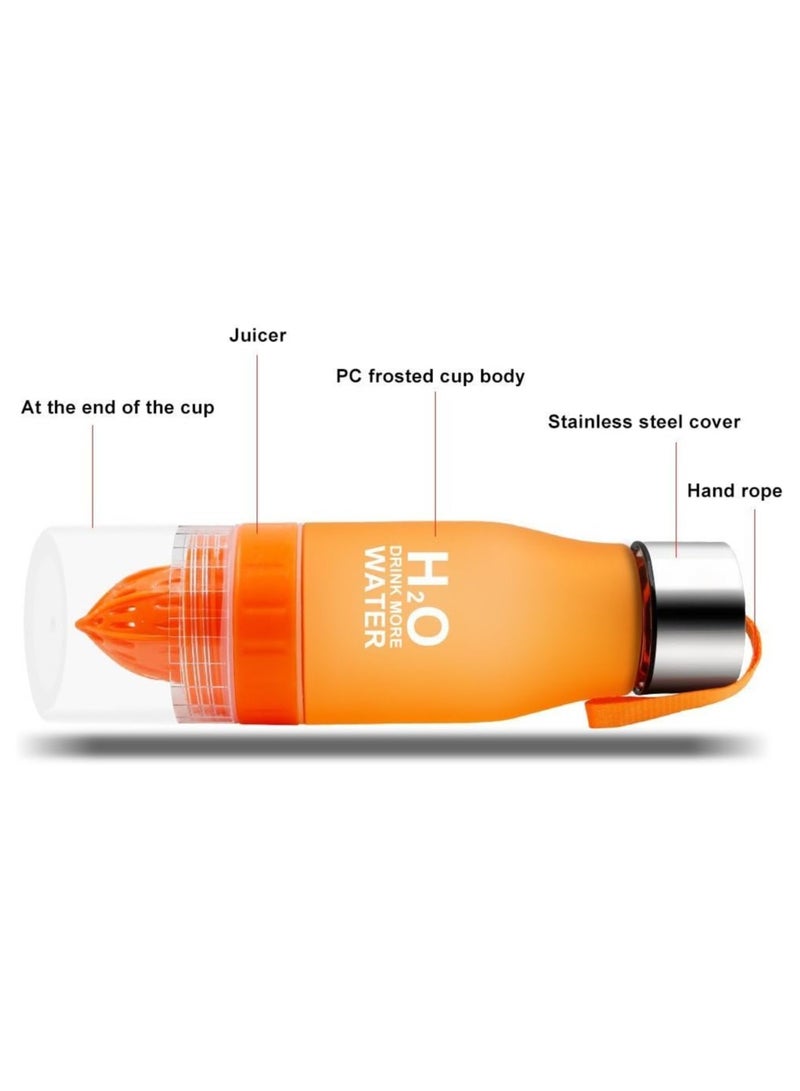 H2O 650ml Fruit Infuser Water Bottle Portable Lemon Infusion Squeezing Cup BPA Free Flavoured Juice Sports Bottles - Image 3