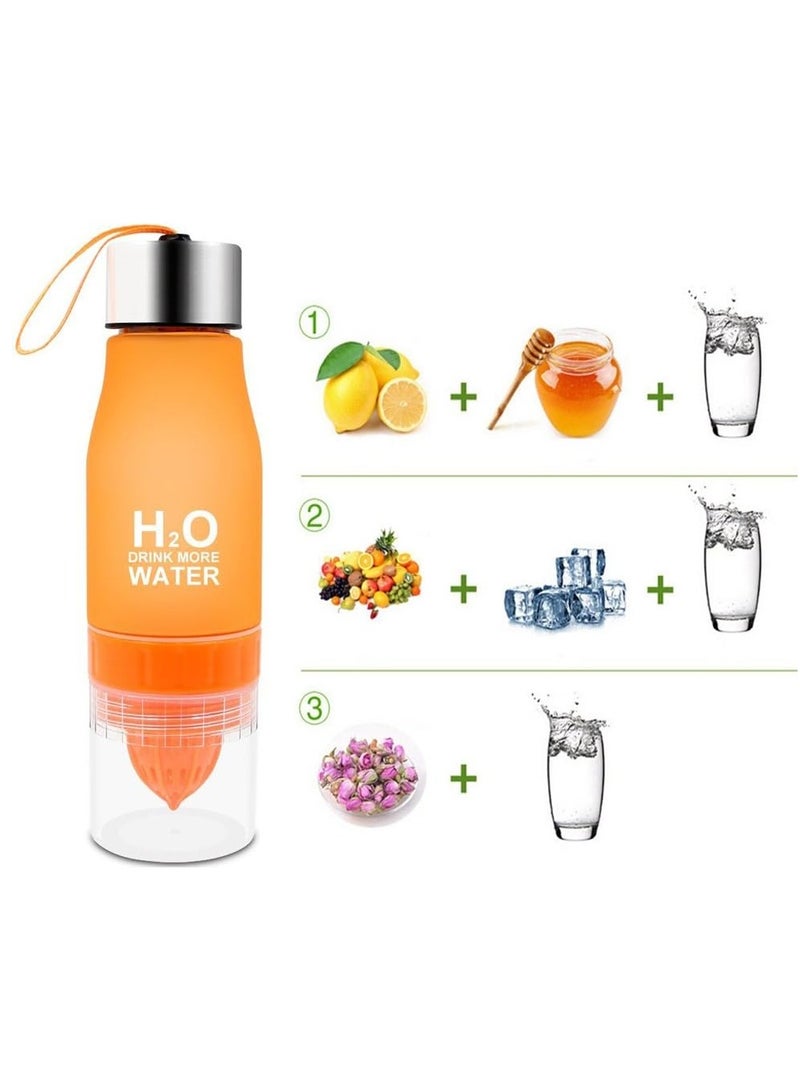 H2O 650ml Fruit Infuser Water Bottle Portable Lemon Infusion Squeezing Cup BPA Free Flavoured Juice Sports Bottles - Image 4