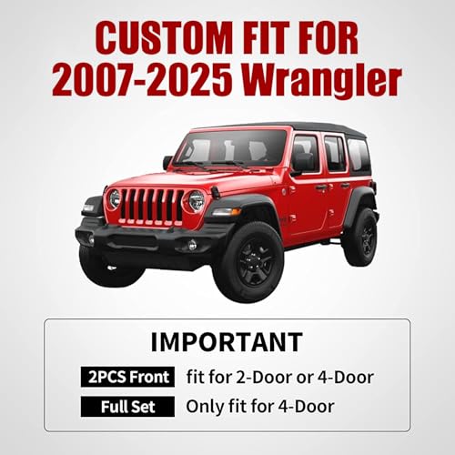 Aierxuan Jeep Wrangler JK JL4-Door Back Seat Covers Custom Fit 2007-2025 Unlimited Rubicon 392 Sahara Willys Sport High Altitude 4X4 Truck Pickup Waterproof Leather(Rear Seat/Black-Blue) - Image 2