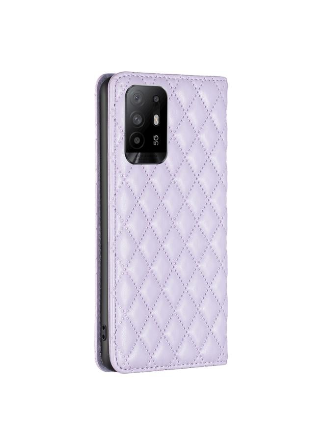 S-TOP Case For OPPO A94 5G / F19 Pro+ Diamond Lattice Magnetic Leather Flip Phone Case - Image 3