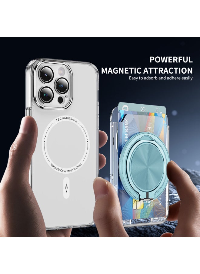 Generic - Hot Sale Ace Bracket Transparent Card Bag For All Mobile Phone 360 Rotating Ring Bracket In Stock-Color:Red - Image 1