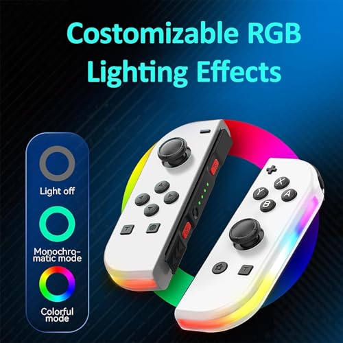 Tobo RGB LED Joy Con Controller for Nitendo Switch Compatible with Switch, Wireless Left and Right Joy Con for Switch Nintendo Support Dual Vibration/Wake-up/Screenshot. (Yellow and Purple) - Image 2