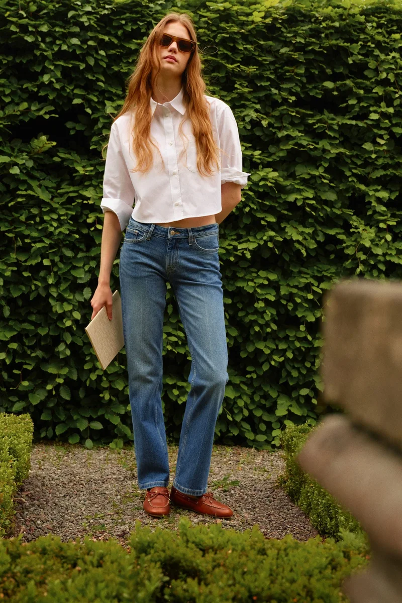 اتش اند ام جينز بخصر عادي وقصّة سلِم