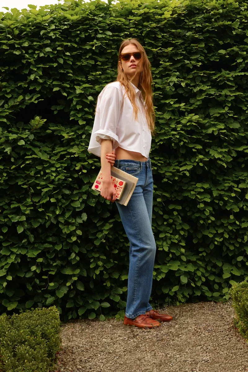 اتش اند ام جينز بخصر عادي وقصّة سلِم