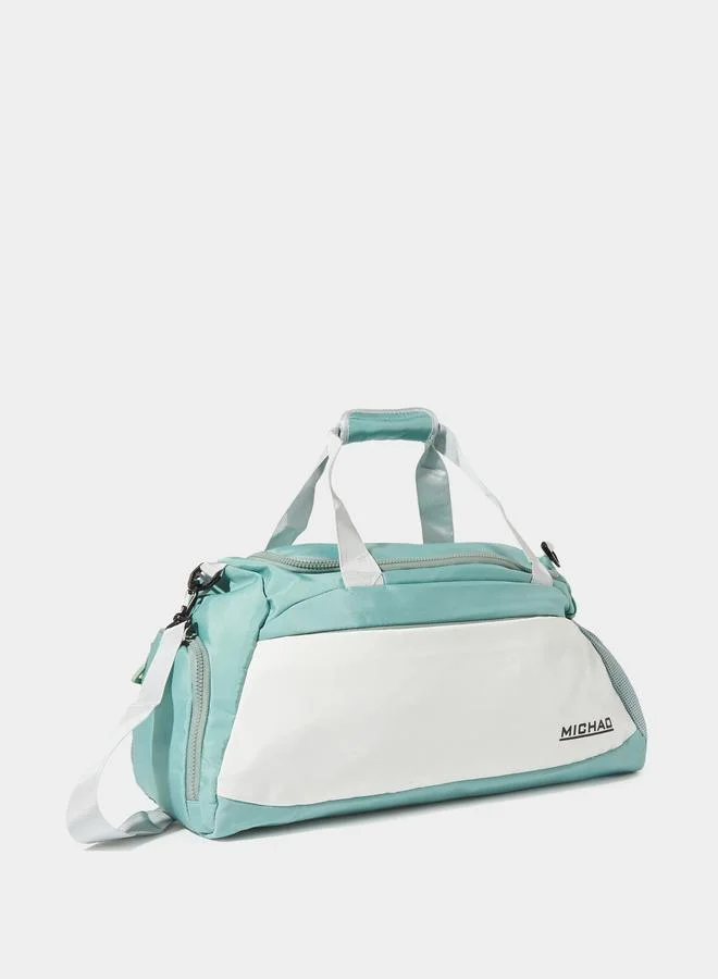 Styli  Color Block Logo Print Gym Bag with Removable Strap for Women | Best Price UAE