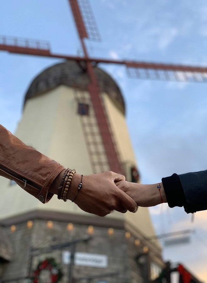 VIUJUH 7 Knot Kabbalah Evil Eye Charm Bracelets for Protection and Luck Adjustable Hand-Woven Cord Thread Friendship Bracelet Amulet Jewelry (7 knot evil eye Red) - Image 4