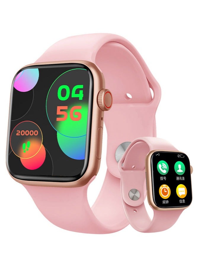 الساعات الذكية للنساء الرجال ، 2.15 " هد ساعة ذكية مع وسائط رياضية متعددة ، آي بي 67 مقاوم للماء ، بلوتوث دعوة النوم رصد ، الوردي - Image 1