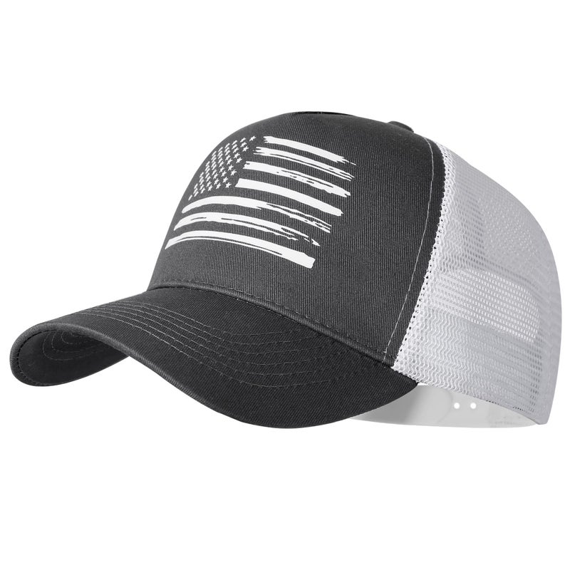 VIONLAN Baseball Cap American Flag Trucker Hat for Men Women 3D Embossed Logo Adjustable Outdoor Mesh Snapback Hat - Image 1