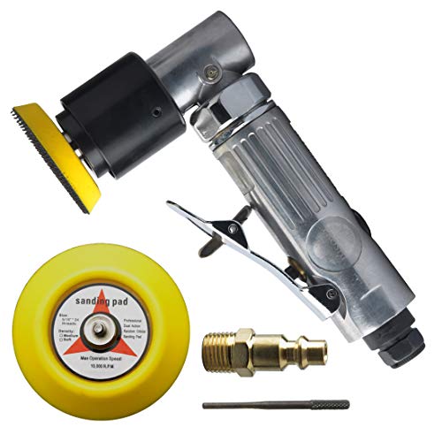 PROSHI 2" and 3" angle orbital sander, 3-inches random orbital air sander, pneumatic sander for auto sanding tools, dual-action polisher, angle head for tight work areas - Image 1