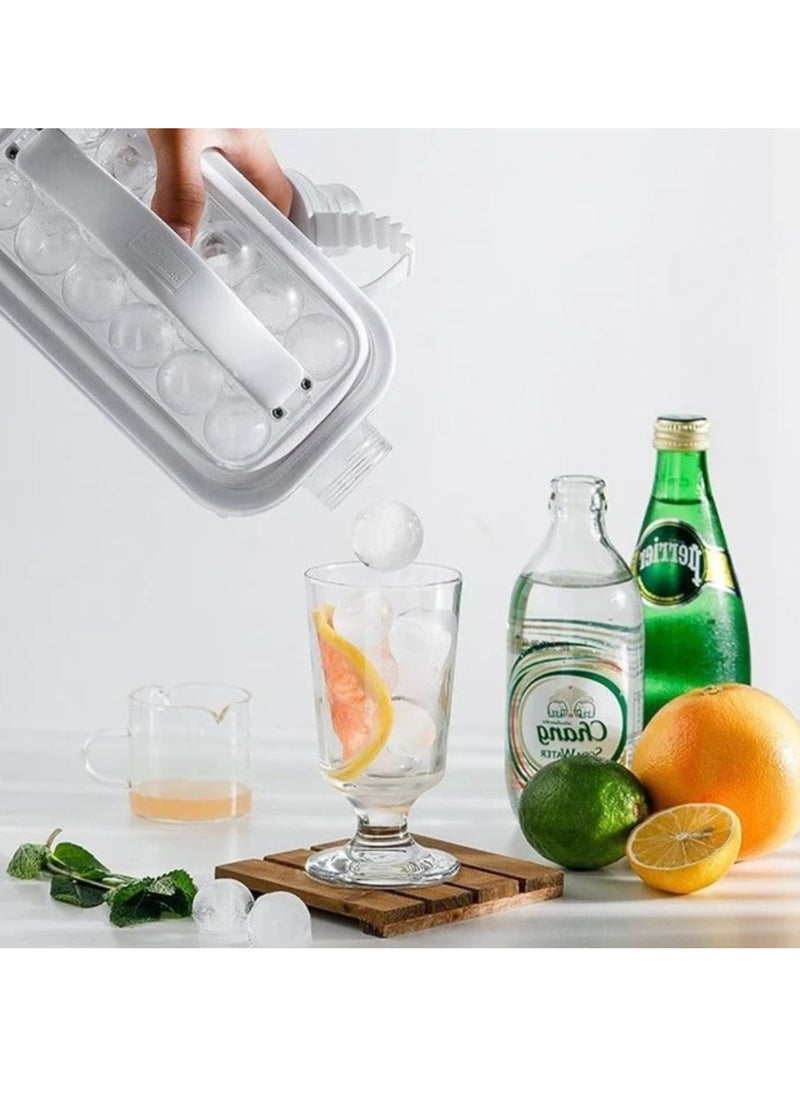 Generic - Liying Ice Cube Trays 2 in 1 Portable Ice Ball Maker Kettle With 17 Grids Flat Body Lid Cooling Ice Pop/Cube Molds For Cocktail,Coffee,Juice (Multicolour) - Image 1
