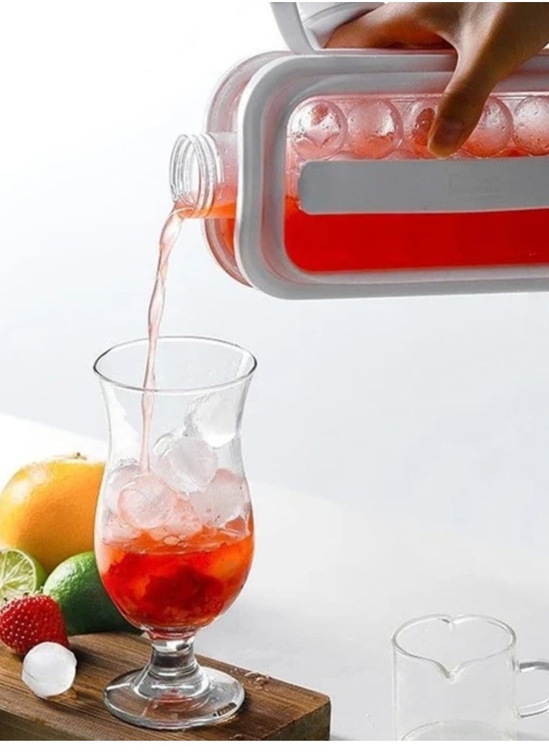 Generic - Liying Ice Cube Trays 2 in 1 Portable Ice Ball Maker Kettle With 17 Grids Flat Body Lid Cooling Ice Pop/Cube Molds For Cocktail,Coffee,Juice (Multicolour) - Image 1