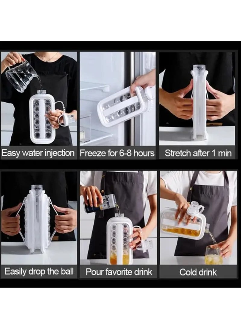 Generic - Liying Ice Cube Trays 2 in 1 Portable Ice Ball Maker Kettle With 17 Grids Flat Body Lid Cooling Ice Pop/Cube Molds For Cocktail,Coffee,Juice (Multicolour) - Image 1