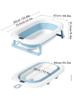 YOMYM Multipurpose Collapsible Pet Bathtub with Drainage Hole Collapsible Dog Bathtub Portable Laundry Basket for Bathing/Shower,Blue  - Image 2