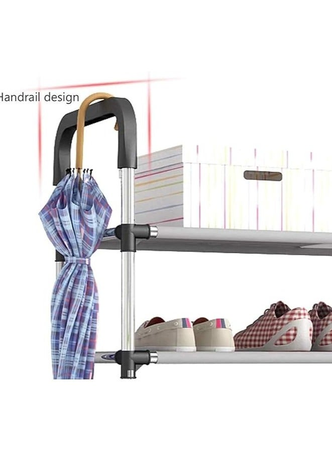 بيوينتي الحجم والقدرة الكبيرة هذا رف تخزين الأحذية من 7 طبقات قياس L: 60 سم. يمكن أن يخزن رف الأحذية القابل للتراكم ما يصل إلى 19-21 أزواج من الأحذية للرجال والنساء ، وتخزين أسفل إضافي للحذاء. - Image 4