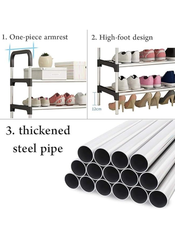 بيوينتي الحجم والقدرة الكبيرة هذا رف تخزين الأحذية من 7 طبقات قياس L: 60 سم. يمكن أن يخزن رف الأحذية القابل للتراكم ما يصل إلى 19-21 أزواج من الأحذية للرجال والنساء ، وتخزين أسفل إضافي للحذاء. - Image 3