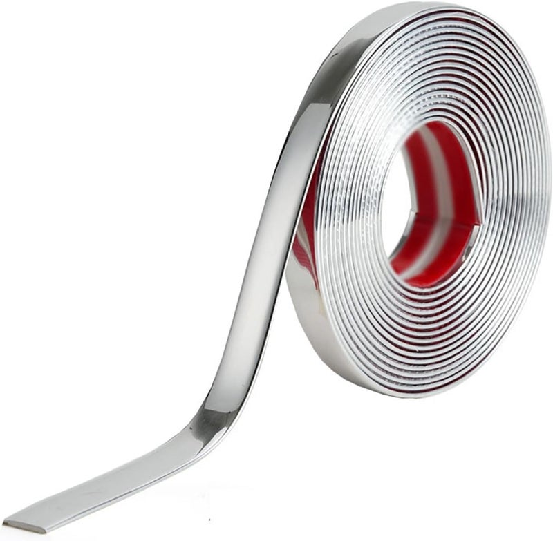 hothuimin 16.5ft Universal Automotive Trim Molding, Car Scratchproof Tape, Self Adhesive Car Decorative Strip, DIY Moulding Trim Strip Line Decoration for Car/Truck Door Window Side(Chrome,50mm(1.96Inch)) - Image 1