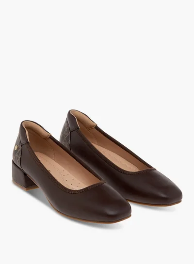 Paprika Women's Solid Slip-On Pumps with Block Heels