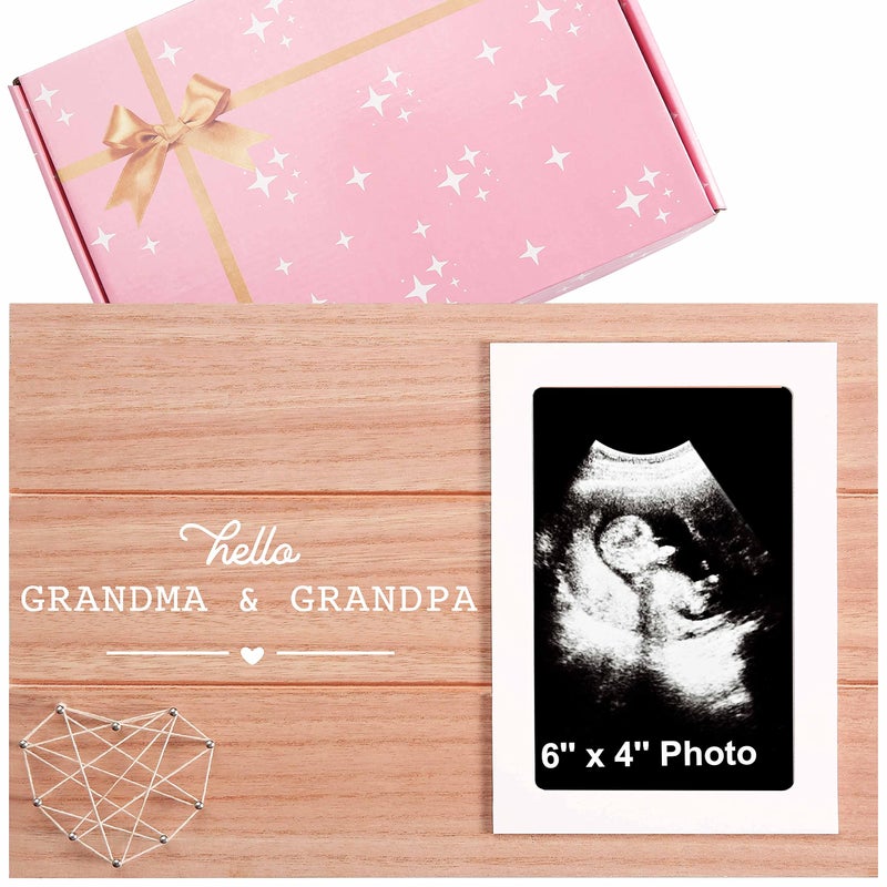 Sioial Pregnancy Announcement Gifts for Dad MomPregnancy Reveal to Grandparents Ultrasound Picture Frame PresentSonogram Photo FrameDad Mom Promoted to GrandparentsHelloGrandma and Grandpa