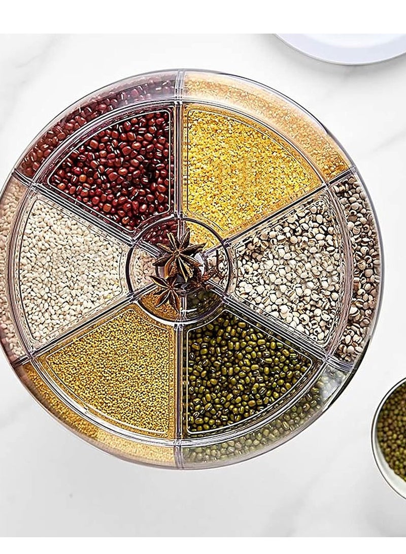 Raxoom Grain Storage Container Dispenser, 22Lbs rice dispenser rotating, 360° rotating food dispenser One-Click Output rice Storage Round Grain Dispenser Kitchen for Small Grains, Beans, Rice - Image 3