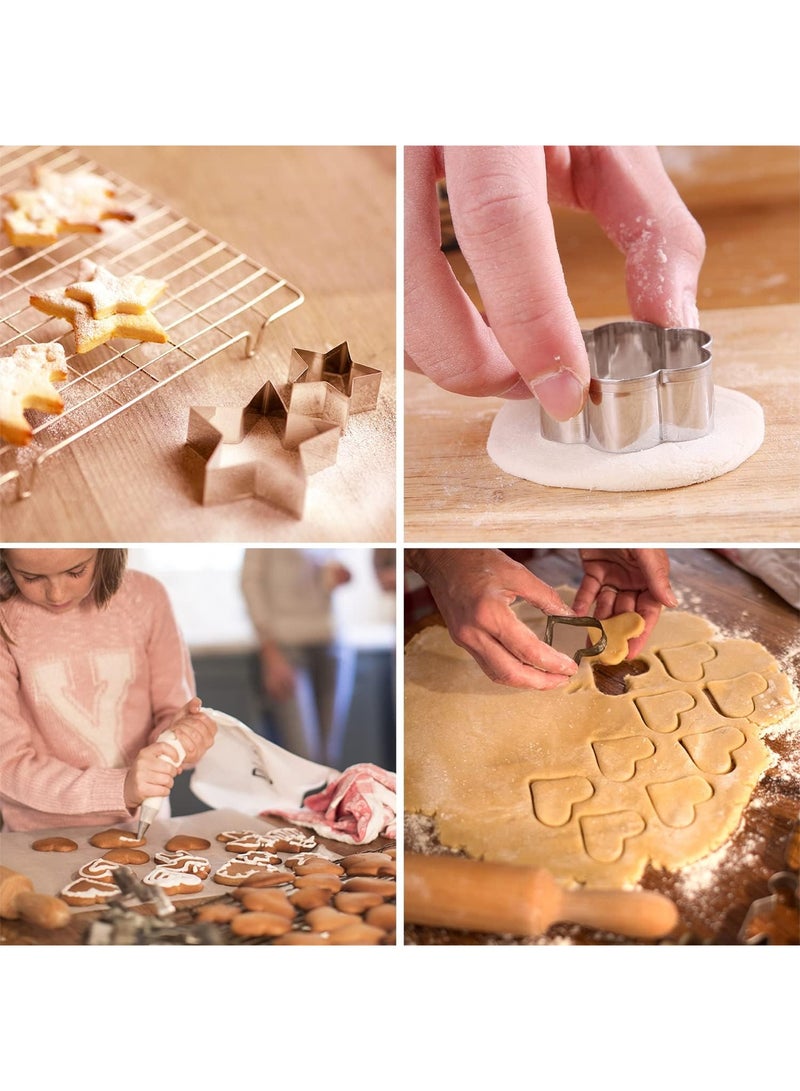 Forest Home 30Pcs Mini Cookie Cutter Set with Box, Small Stainless Steel Veggie Cutters, Polymer Clay Cutters for Kids, Geometric Set for Biscuit Cutter, Tiny Fruit Cutter - Image 4