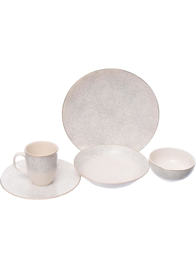 Rosa By Fathy Mahmoud Sandy Coup Dinner 30-Piece Set (6 Dinner Plate-6 Soup Plate-6 Dessert Plate-6 Bowl-6 Mugs) - Image 1