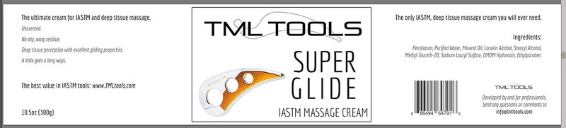 TML Tools Super Glide Professional Massage Cream. Best Value for IASTM, deep Tissue, myofascial Release and All Massage. Fragrance-Free, Hypoalergenic. Great Glide with Tissue Perception. Non-Greasy 10.5 oz - Image 1