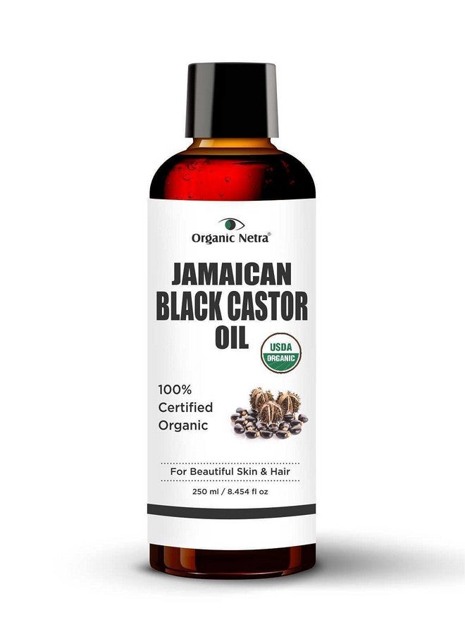 Organic Netra Cold Pressed Jamaican Black Castor Oil For Hair Growth | For Healthy, Thick And Black Hair | Reduces Acne Marks And Fine Lines | For All Hair And Skin Types - 250Ml - Image 1