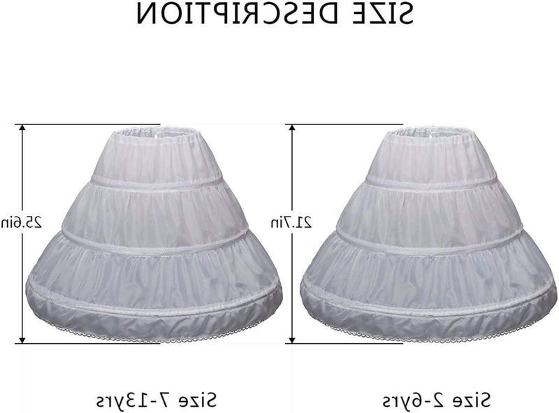 AbaoSisters ABAO SISTER Girls Petticoat 3 Hoops Half Slip Flower Girl Crinoline Skirt for Girls Underskirt Ball Gown - Image 5
