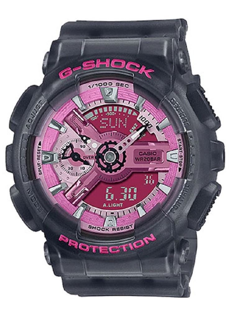 CASIO Casio Women Watch G-Shock Analog Digital Pink Dial Resin Band GMA-S110NP-8ADR.  - Image 1