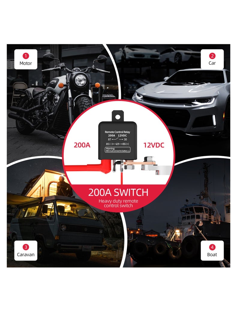 AROAQ Portable Remote Battery Disconnect Switch Upgraded Battery Disconnect Switch Anti Theft - Image 2