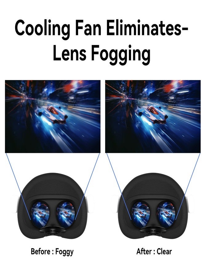 RCstyle Hibloks Compatible with Quest 3S Fan Cooling Mask for Meta/Oculus Quest 3S Accessories, Circulated Ventilation Eliminates Glasses Fogging Defogger (Soft Ice Silk) - Image 2