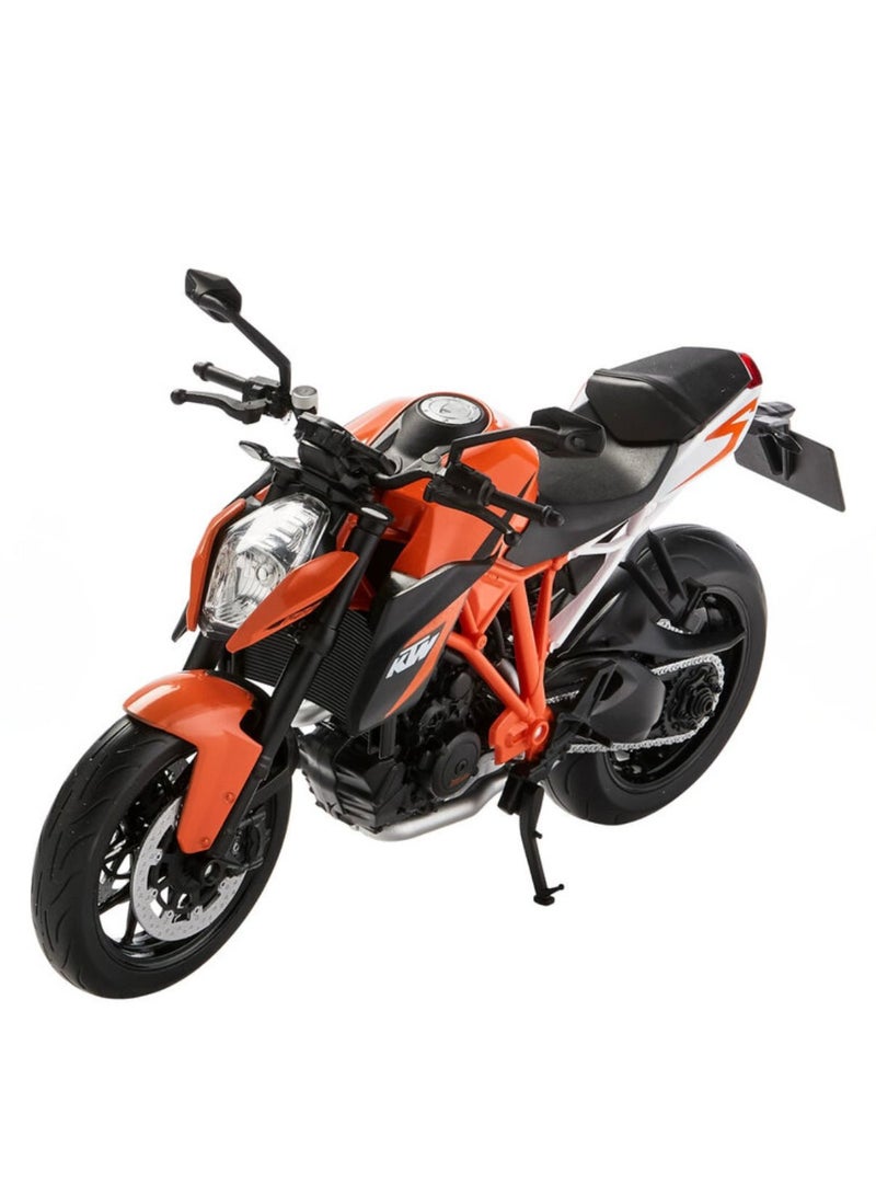 ويلي لعبة نموذج دراجة نارية سوبر ديوك آر ١٢٩٠ مصبوب بمقياس ١:١٠ - دراجة رياضية برتقالية - Image 1