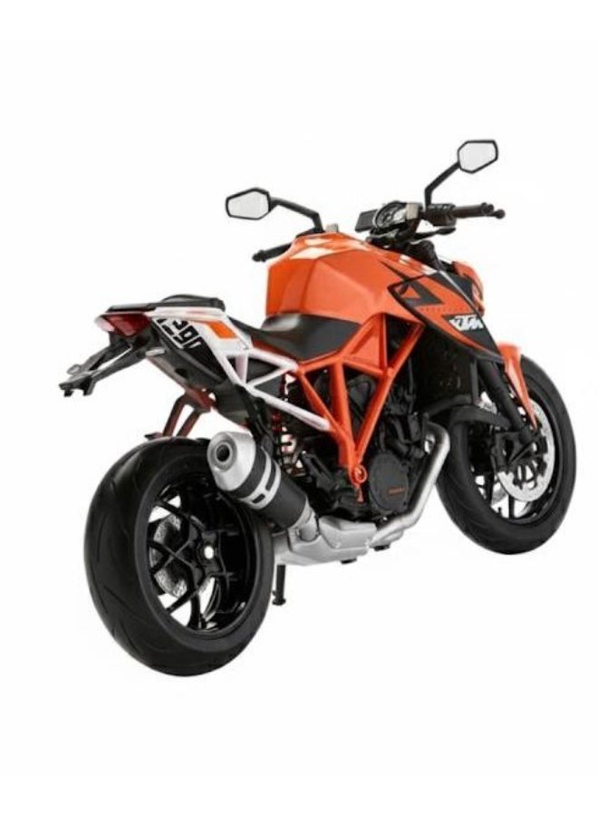 ويلي لعبة نموذج دراجة نارية سوبر ديوك آر ١٢٩٠ مصبوب بمقياس ١:١٠ - دراجة رياضية برتقالية - Image 2