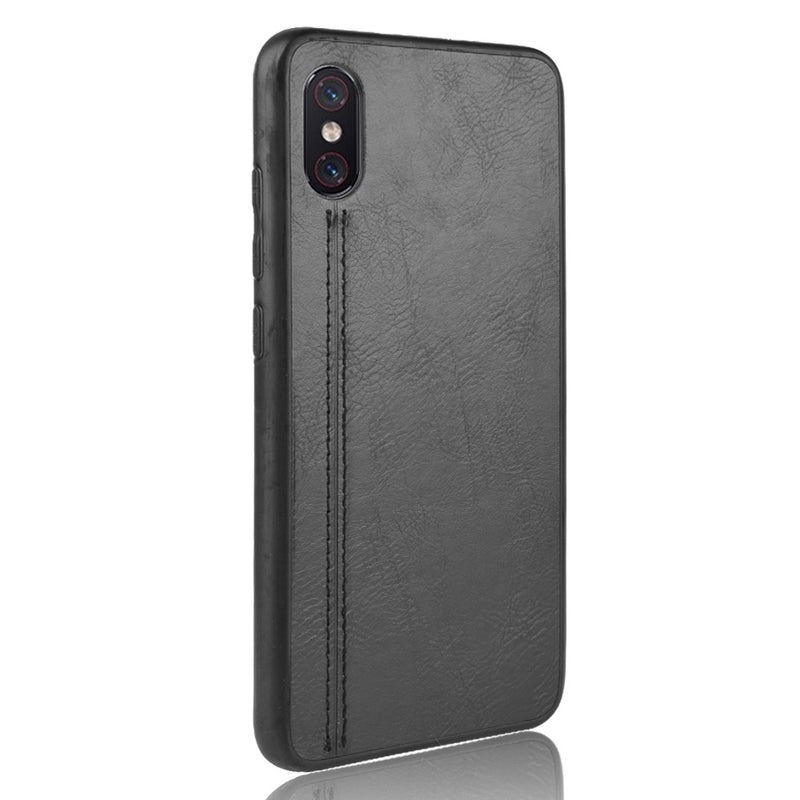 BURAQ Case Cover For Xiaomi Mi 8 Pro Shockproof Sewing Cow Pattern Skin PC + PU + TPU Case(Black) - Image 3
