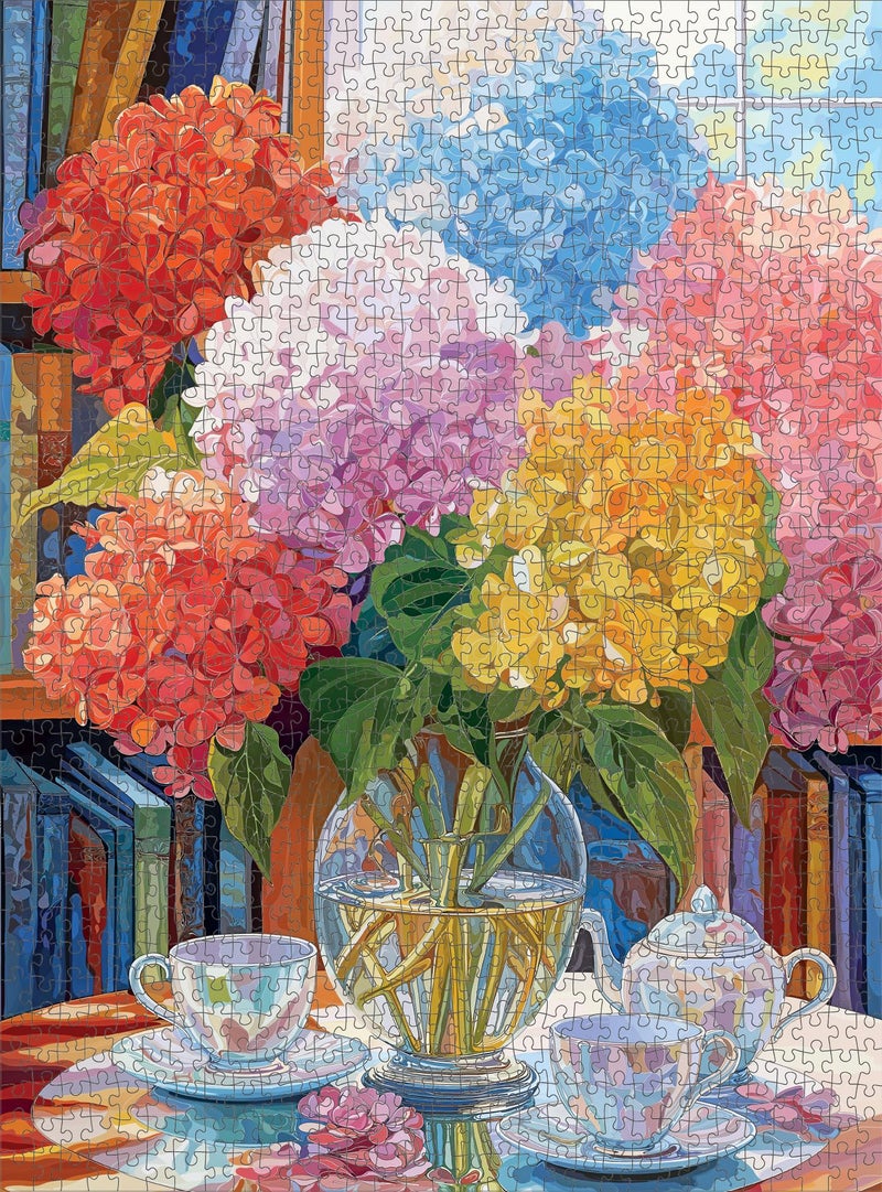 Cross & Glory â€“ The Color of Calm â€“ 1000 Piece Jigsaw Puzzle for Adults | Elegant Hydrangea Still Life Art Puzzle | Premium Quality 1000 Piece Puzzle for Adults - Image 5