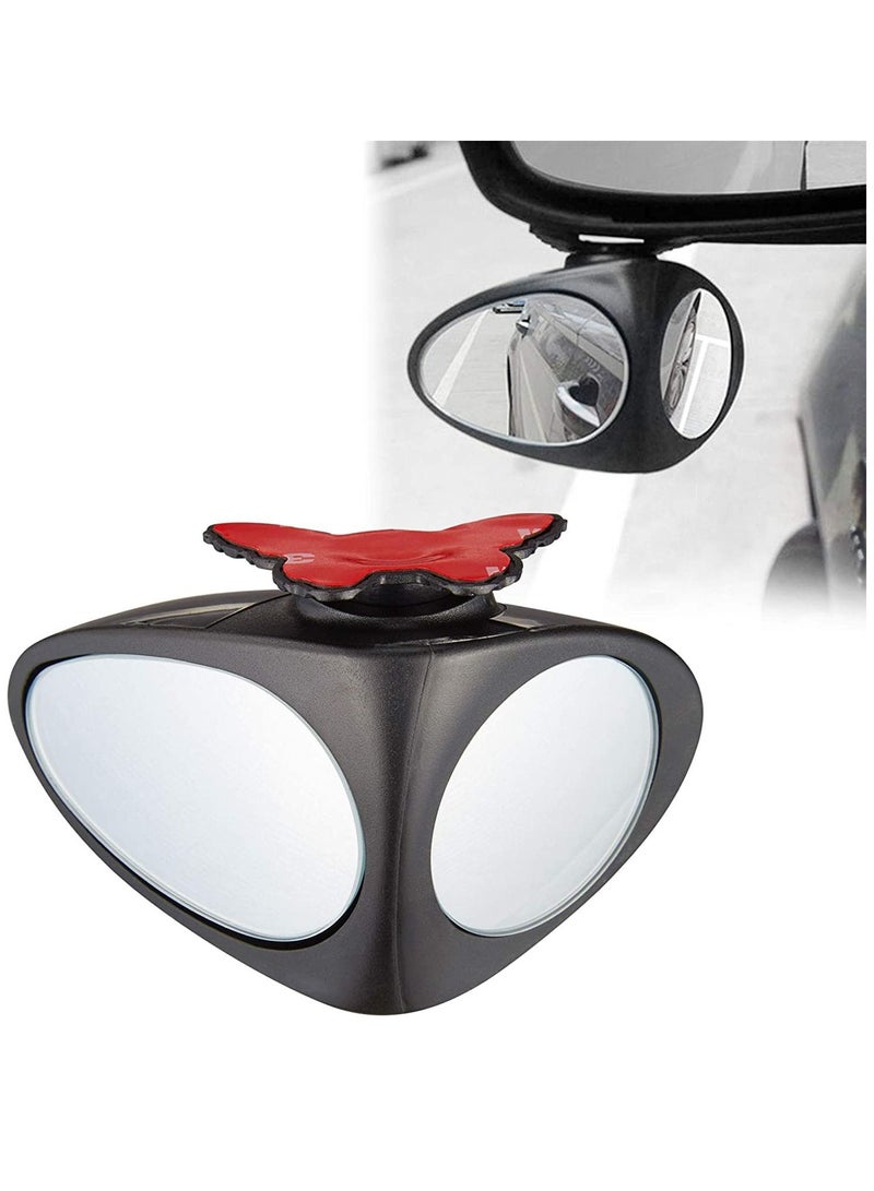 مرآة زاوية واسعة قابلة للتعديل 360 درجة للسيارات العامة - قطعة واحدة - سوداء - Image 1