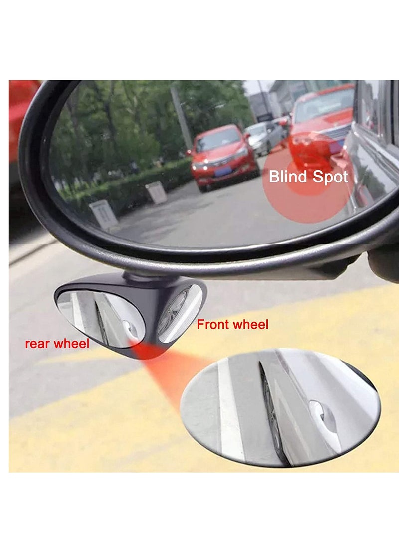 مرآة زاوية واسعة قابلة للتعديل 360 درجة للسيارات العامة - قطعة واحدة - سوداء - Image 2