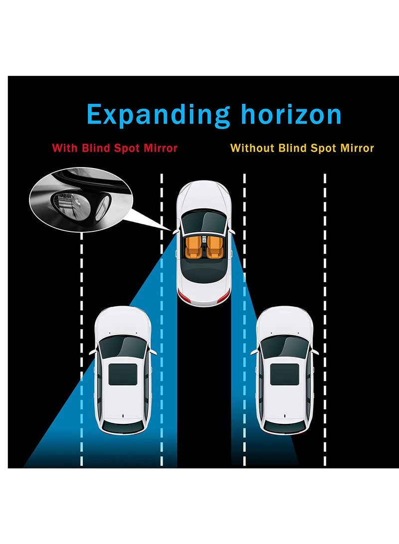 مرآة زاوية واسعة قابلة للتعديل 360 درجة للسيارات العامة - قطعة واحدة - سوداء - Image 4