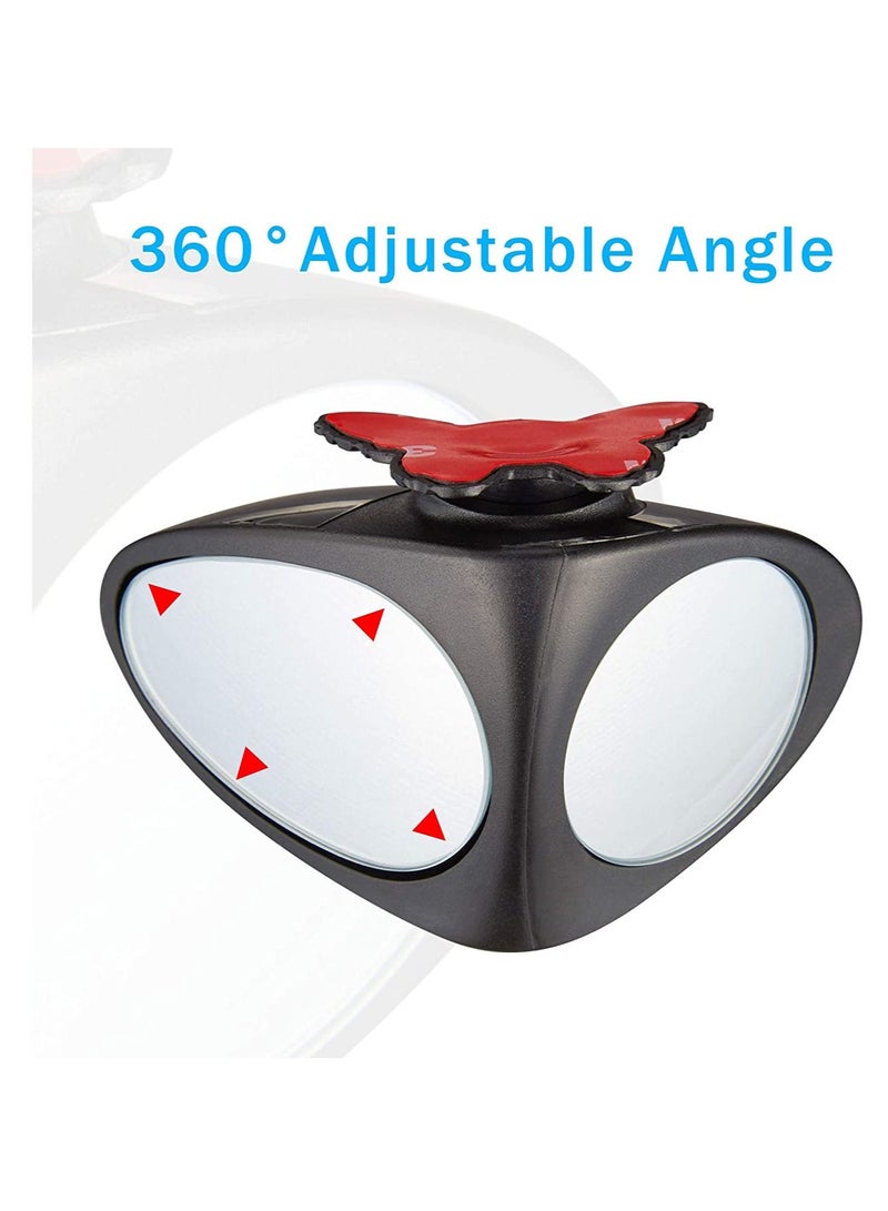 مرآة زاوية واسعة قابلة للتعديل 360 درجة للسيارات العامة - قطعة واحدة - سوداء - Image 5