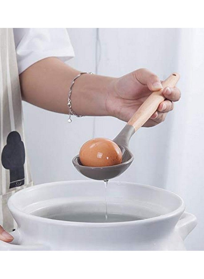 P-Plus International Silicone Spatula Set 5-Piece - 500ºF Heat-Resistant Baking Spoon Spatula - Seamless One-Piece Design Easy to Clean - Non-Stick Silicone Stainless Steel Core (Wooden 5A) - Image 2