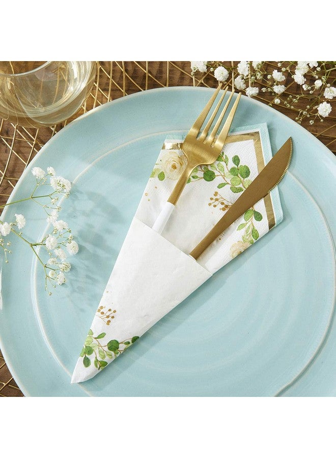 Kate Aspen Sage Green Party Decorations, Eucalyptus Floral Botanical Garden 62 Piece Party Tableware Set (16 Guests)- Perfect for Greenery Baby Shower & Bridal Showers - Image 4