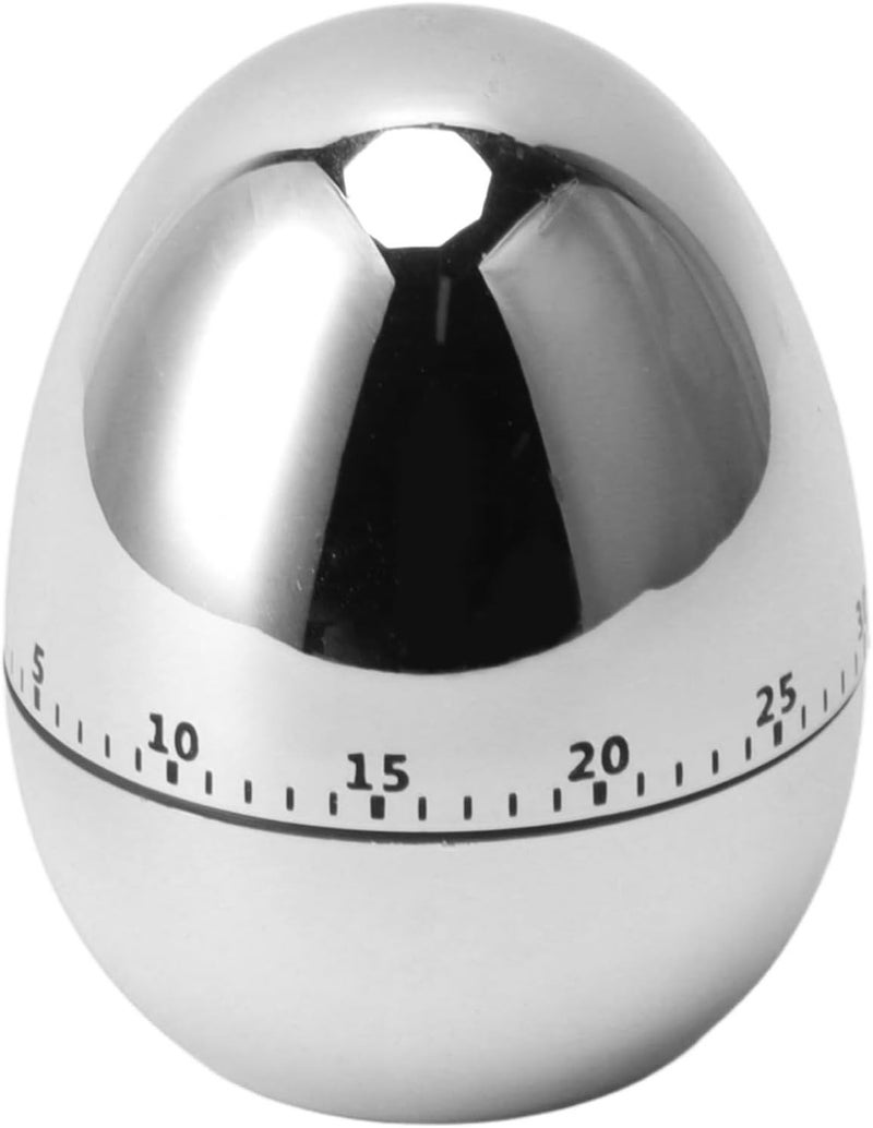 YDuupxe Manual Timer ABS Egg Model Mechanical Timer with Reminder Function for Kitchen (Silver) - Image 1