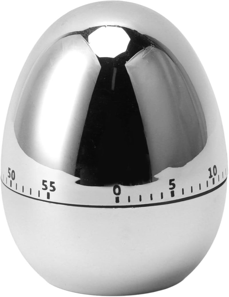 YDuupxe Manual Timer ABS Egg Model Mechanical Timer with Reminder Function for Kitchen (Silver) - Image 5