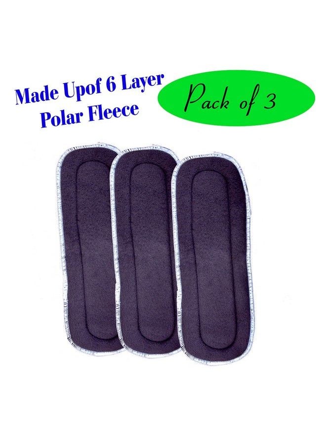 The Little Lookers Wet Free Insert For Diaper;Nappy Liners Charcoal Pad For Pocket Diapers; Polar Fleece 6 Layered Pad For Cloth Diaper Nappies For Newborns Babies Toddlers (Grey Pack Of 3)  - Image 3