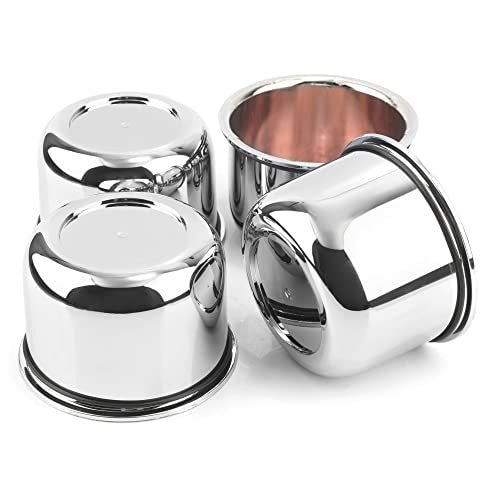 Rheedal 4Pcs 3.25inch Trailer Wheel Center Caps Push Through 3.25" Bore 2.32" Tall Hub Cap for Truck SUV RV Wheel Rim, Chrome Silver Wheel Cover - Image 1