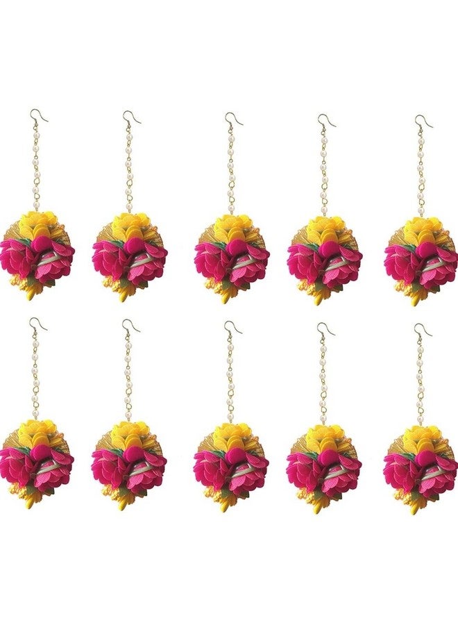 TRENDING HUT Floral Gotta Patti Maang TIkka for Haldi Ceremony/Bride/Baby Shower Engagement Wedding Maangtikka for Women & Girls Ethnic and Traditional Gota and Flower Jewellery. (20) - Image 1