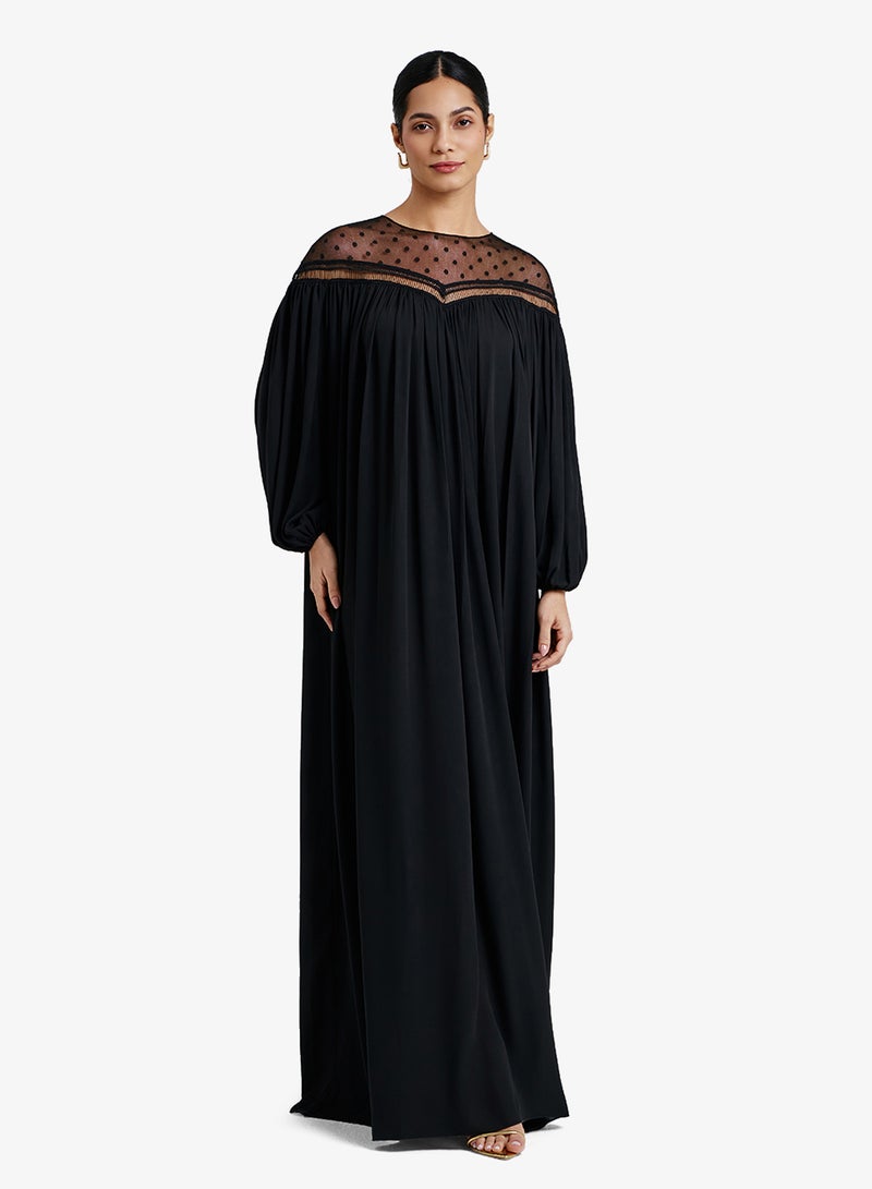CHASE Gathered Lace Neckline Kaftan - Image 1