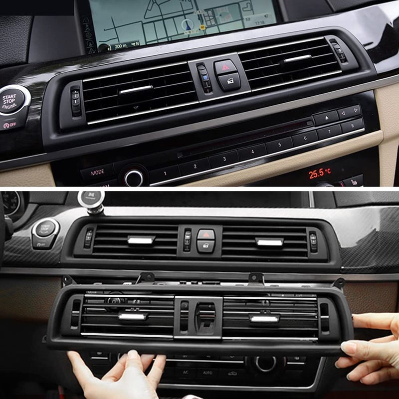 CHUANGHUI for BMW 5 Series F10 F11 2011-2016 Air Condition AC Vent, Center Air Vent Replacement Cover Console Dashboard Air Vent Grille 520i 528i 530i 535d 535i 550i (Front) - Image 2